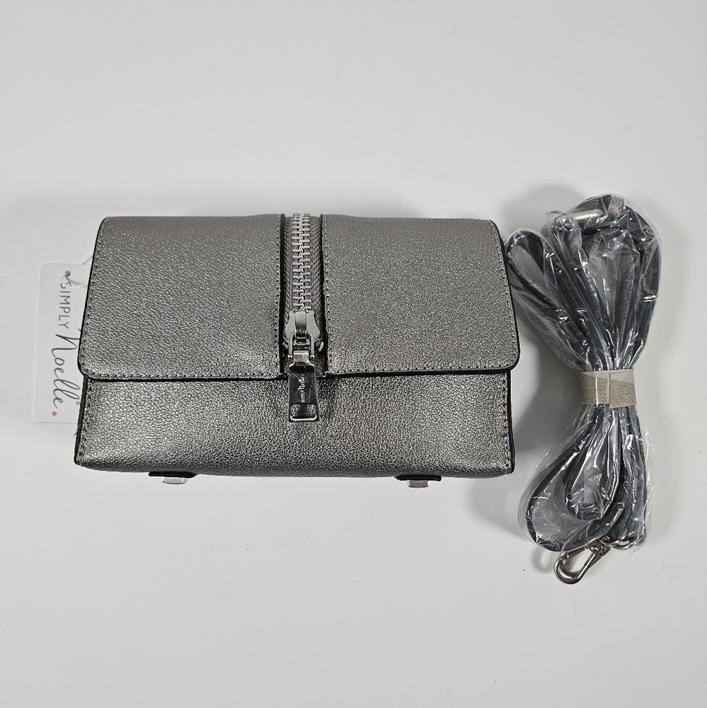 Simply Noelle Metallic Pewter Crossbody Bag New With Tags HBN044A